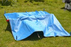 Barry Robinison's model under tarpaulin