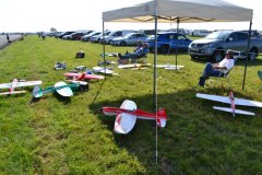 Models under gazebo and in pit lane