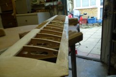 Wing ready for mounting on jig