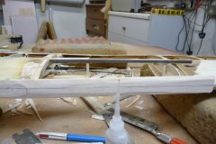 The top main spar is repair reinforced with carbon fibre strip